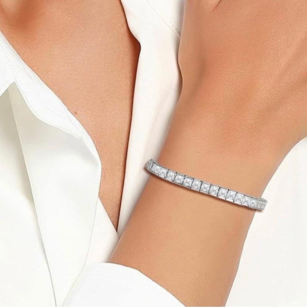 Elegant Silver Tennis Bracelet for Women